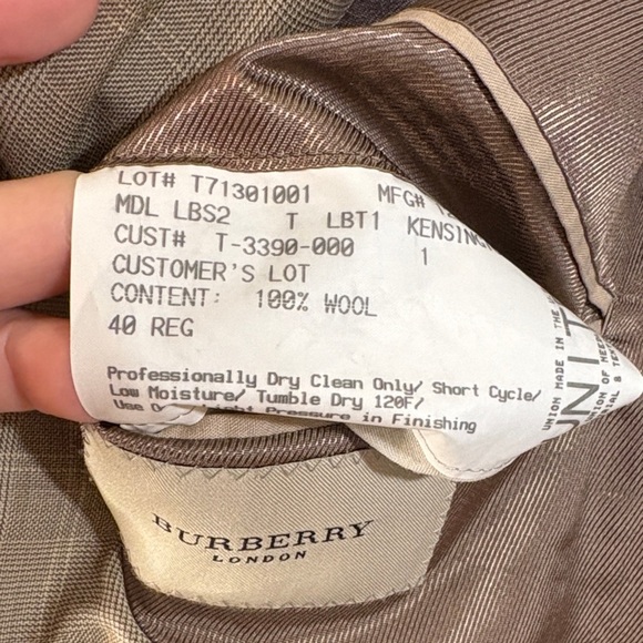 Burberry Tan Windowpane Wool Men's Suit - Picture 14 of 16